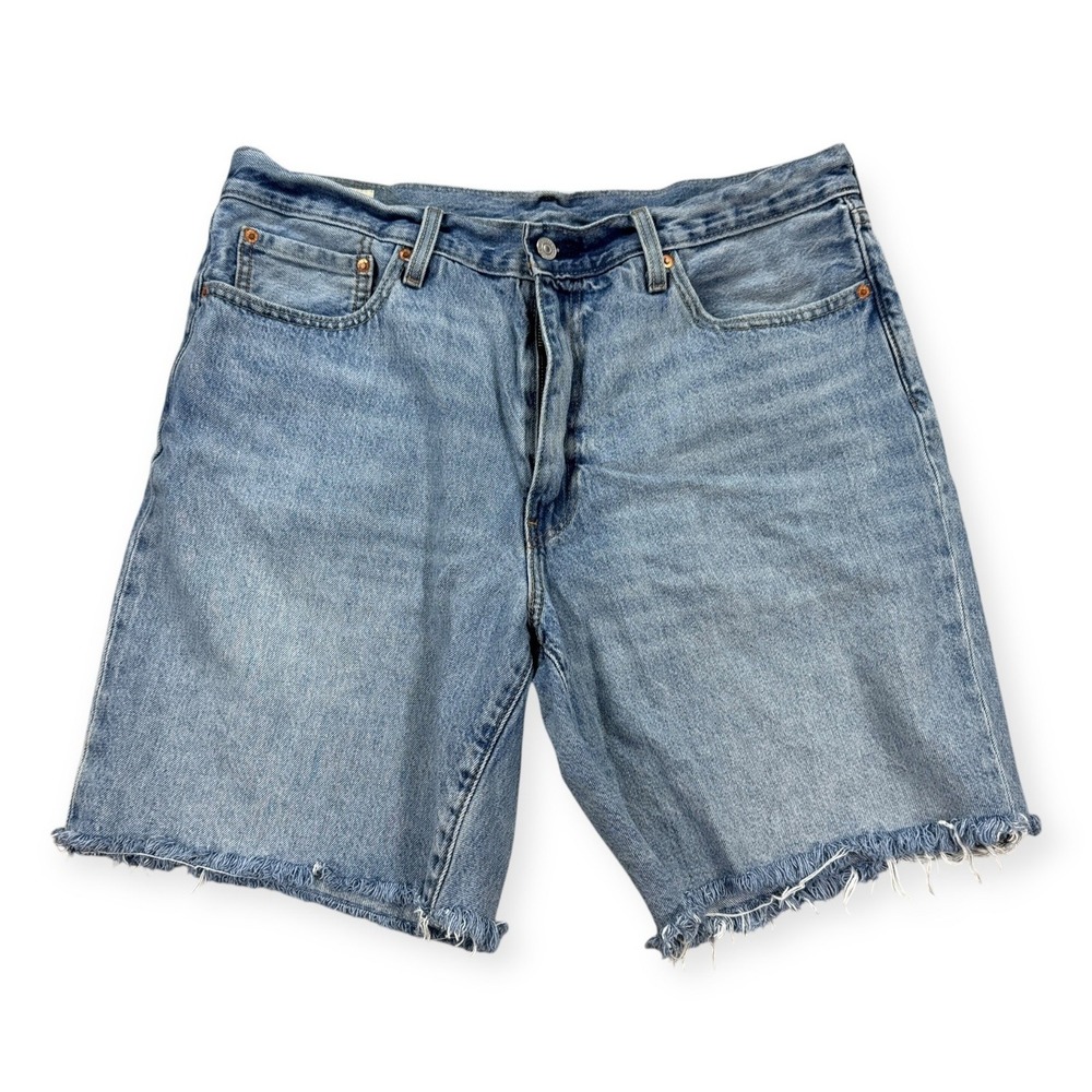 Levi's Shorts Men's Size 36 Blue 468 Jean Premium Big E Raw Relaxed‎ Fit Baggy
